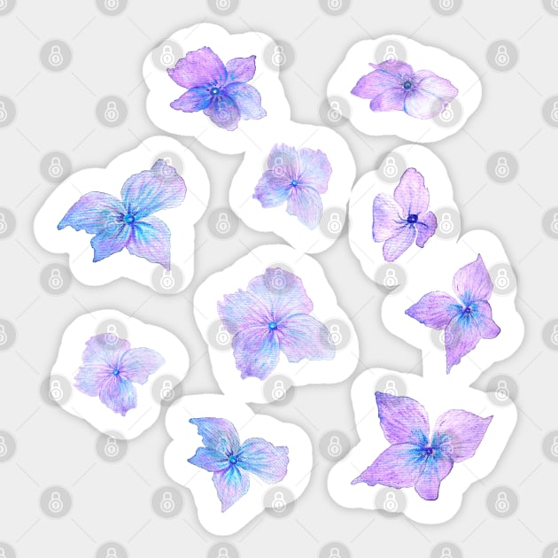 Little Hydrangea Watercolor Flowers Sticker by Neginmf